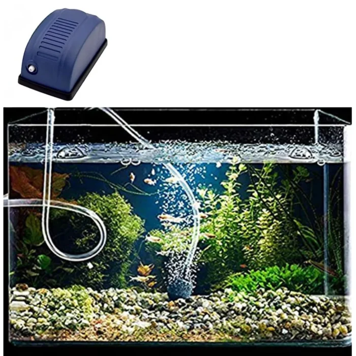 KSH Store-Aquarium BL-108 Air Pump. Single Nozzle, 2 Speed, 3 Watt & 3.5 LMin. O2 TUBE 2METER,1 AIR STONE,2 CONTROLER,2+ CONECTOR,2T CONECTOR,2 I CONECTOR,2SUCTION CUP,3 INCH RING AIR STONE