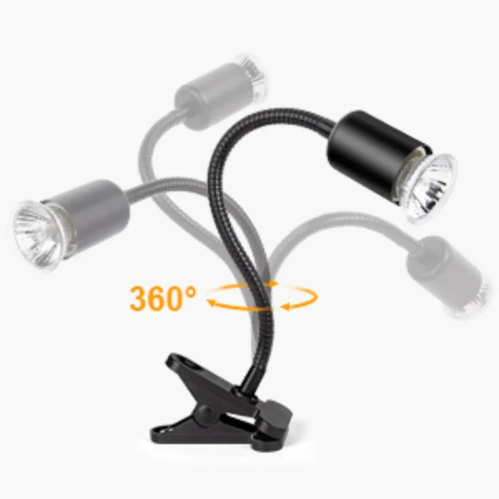 KSH Store-Black Reptile Heat Lamp - 75W UVA/UVB Turtle Basking Light with Holder & Dimmer -Reptile Lamp with Fixture, Suit for Lizard,SNAKS,Tortoises Reptile &Amphibians. UV Light for Turtle Tank