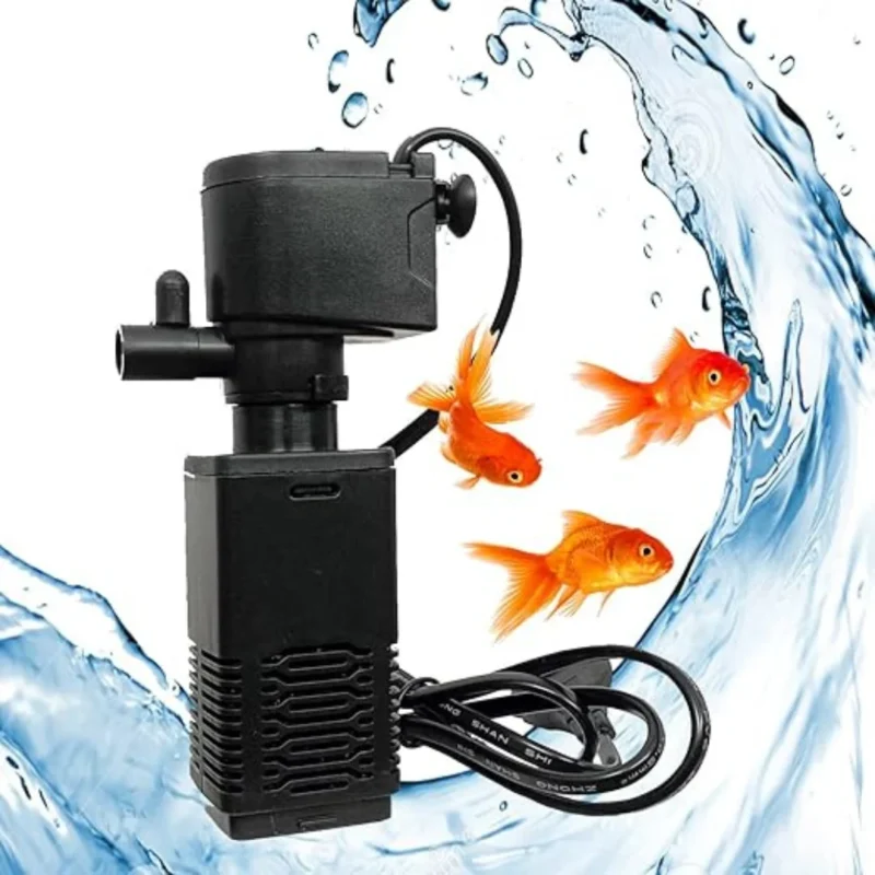 Aquarium Filter Pump 3 In 1 High Power Oxygen Filtration System