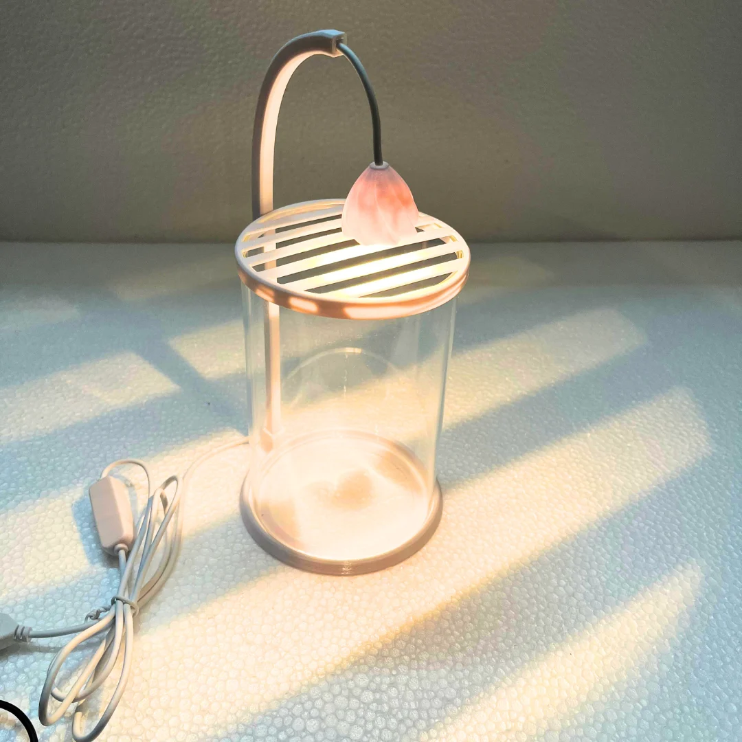 ROUNF GLASS TANK WITH LIGHT