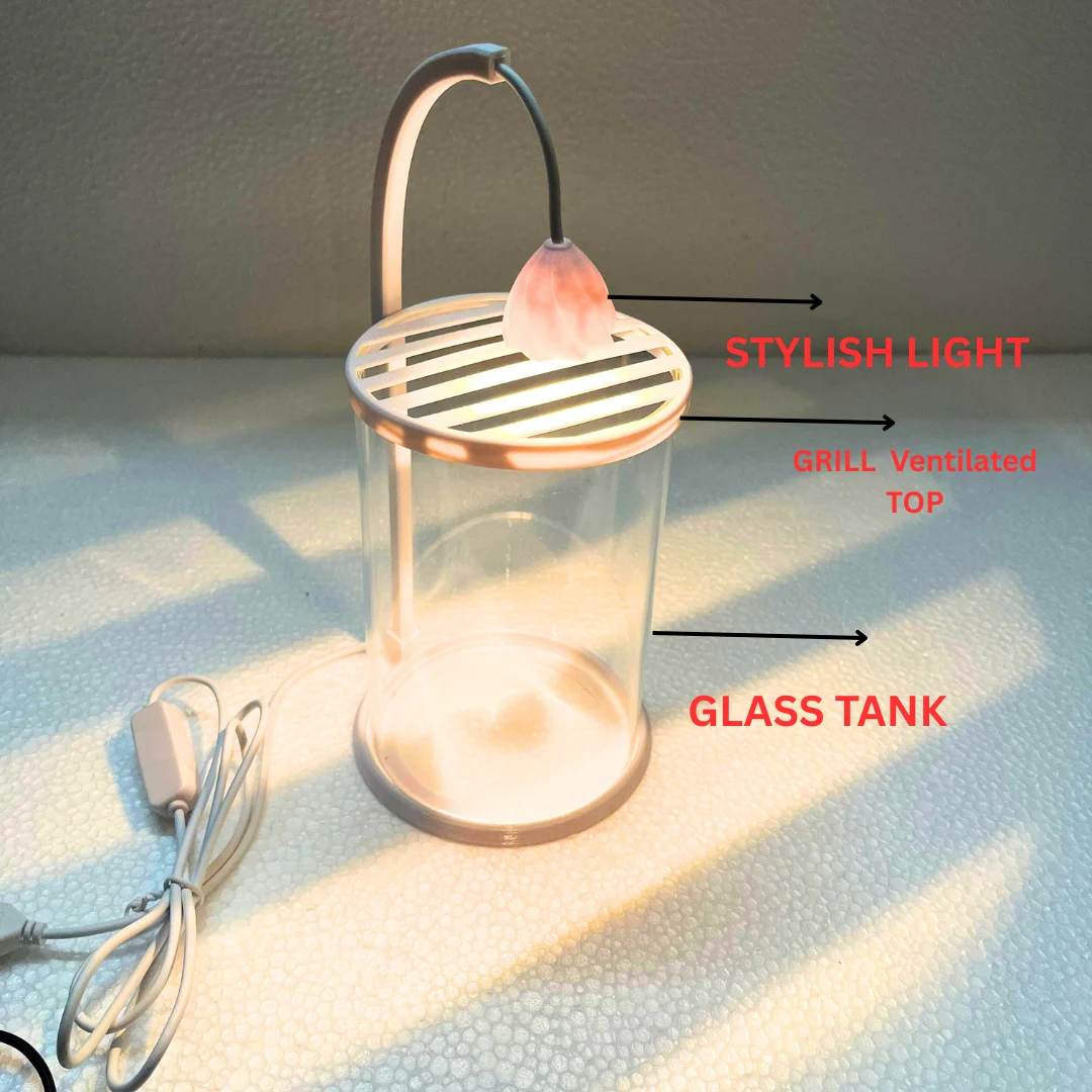 ROUNF GLASS TANK WITH LIGHT